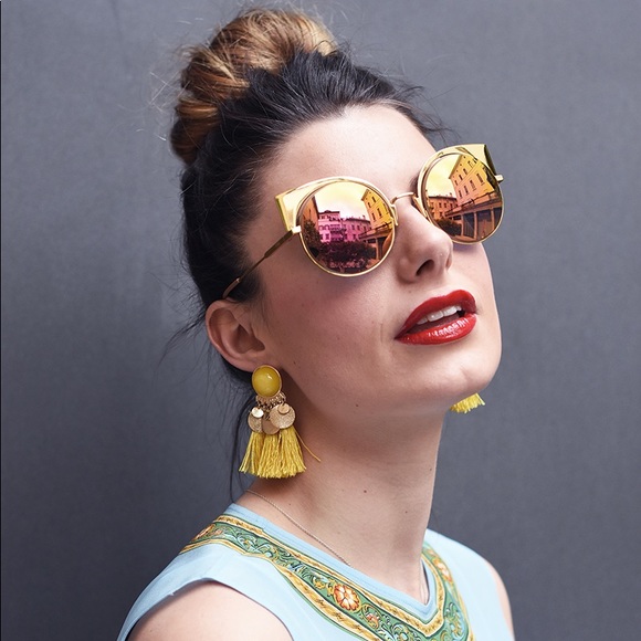 ?Fendi “EyeShine” Cat-Eye Gold Mirrored Sunnies? main image 7
